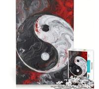 Rompecabezas para Adultos de 1000 Piezas, Yin Yang carmesí, Juguetes antiestrés, desafío exigente, Gran Regalo para los Amantes de los Videojuegos 50x75cm