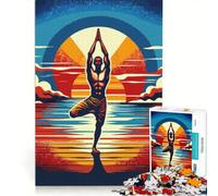 Rompecabezas para Adultos de 1000 Piezas Yoga Sunset Pop Art Juegos Familiares Interesante reducción del estrés Colección de Artistas Bellas Artes 50x75cm