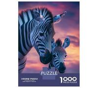 Rompecabezas para Adultos De 1000 Piezas Zebra Family Sunset Rompecabezas para Adultos Juguetes Antiestrés Difícil Difícil Cumpleaños Y Navidad 38x26cm/1000pcs