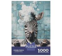 Rompecabezas para Adultos De 1000 Piezas Zebra in A Bubble Bath Rompecabezas para Adultos Juegos Familiares Vacaciones En Casa Matar El Tiempo para Cumpleaños, Navidad 38x26cm/1000pcs