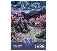 Rompecabezas para Adultos De 1000 Piezas Zen Garden with Cherry Blossoms Rompecabezas para Adultos Juguetes Antiestrés Corte De Precisión Interacción Entre Padres E Hijos 38x26cm/1000pcs