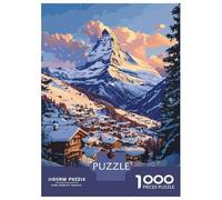 Rompecabezas para Adultos De 1000 Piezas Zermatt Switzerland Mountain View Rompecabezas para Adultos Juegos Relajantes Desafío Difícil Actividades Divertidas En Casa 70x50cm/1000pcs