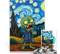 Rompecabezas para Adultos de 1000 Piezas Zombi en la Noche Estrellada Hecho de Papel，para Mayores de 14 años Análisis y lógica Decoración de Pared cumpleaños y Navidad.。