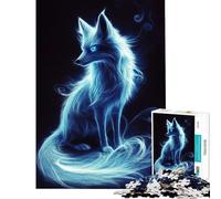Rompecabezas para Adultos de 1000 Piezas Zorro Azul Brillante Un desafío Educativo para la diversión Familiar Juegos Divertidos para Mayores de 14 años 38x52cm