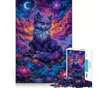 Rompecabezas para Adultos de 1000 Piezas Zorro Celestial en jardín de lotos Juego de Habilidad Mental y artístico Tiempo de Descanso Juego de cumpleaños (50x75cm)
