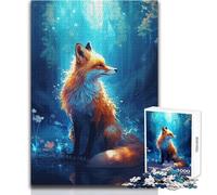 Rompecabezas para Adultos de 1000 Piezas: Zorro en el Bosque, un pasatiempo Tranquilo y satisfactorio, Juguete de Corte de precisión Entrelazado, tamaño 38x52cm