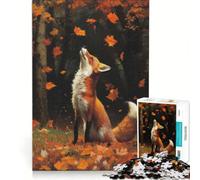 Rompecabezas para Adultos de 1000 Piezas Zorro en un Bosque otoñal, Juegos educativos, para la diversión Familiar, colección de Artistas, Bellas Artes 38x52cm