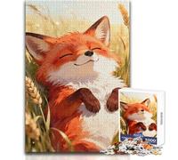 Rompecabezas para Adultos de 1000 Piezas, Zorro Feliz en Campo de Trigo, Rompecabezas, Juegos Familiares, Regalo de cumpleaños, Regalo de Amigo Secreto, tamaño 50x75cm