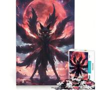 Rompecabezas para Adultos de 1000 Piezas, Zorro Kitsune Luna de Sangre, Juguetes para armar, Mejora la Memoria, Regalo Ideal para Toda la Familia 38x26cm