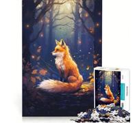 Rompecabezas para Adultos de 1000 Piezas Zorro Rojo en el Bosque Juegos relajantes y Actividades Divertidas para Hacer en casa Incluye póster y Hoja de Preguntas a Juego 38x52cm
