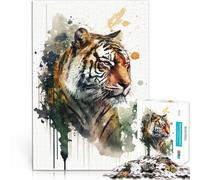 Rompecabezas para Adultos de 2000 Piezas Acuarela de Tigre Entrena tu Cerebro y Tus Manos Trato como Regalo para Toda la Familia 70x100cm