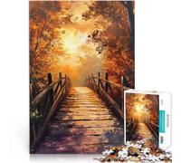 Rompecabezas para Adultos de 2000 Piezas Arte del Puente al Atardecer Juego de Preguntas con Piezas de Formas aleatorias Que se entrelazan Completamente 70x100cm