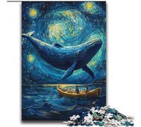 Rompecabezas para Adultos de 2000 Piezas: Ballenas en el Cielo Nocturno Juego desafiante para Jugar en Familia con Piezas de Formas aleatorias Que se entrelazan por Completo 70x100cm