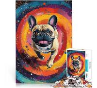 Rompecabezas para Adultos de 2000 Piezas Bulldog francés en arcoíris Montaje de Patrones Actividades Divertidas en casa, Regalos de cumpleaños, Regalos de Viaje, 70x100cm