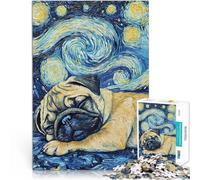 Rompecabezas para Adultos de 2000 Piezas Cachorro de Pug durmiendo por la Noche Juego de Preguntas Regalos de Amigo Secreto 70x100cm
