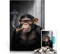 Rompecabezas para Adultos de 2000 Piezas “chimpancé fumando un cigarro” Hecho de Papel，para Mayores de 14 años Decoración del hogar Regalo Educativo de Aprendizaje。tamaño：70x100cm/27.5x39.3pulgada