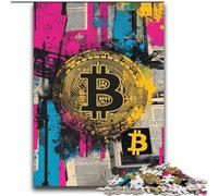 Rompecabezas para Adultos de 2000 Piezas con el Logotipo de Bitcoin Ayuda a ejercitar el Cerebro Juguetes adictivos para Cultivar la Paciencia Interacción Entre Padres e Hijos 70x100cm