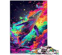 Rompecabezas para adultos de 2000 piezas de ballena colorida y extraña, juego desafiante de 27.56 x 39.37 pulgadas, obra de arte para adolescentes de 14 años en adelante