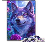 Rompecabezas para Adultos de 2000 Piezas de Flores y Lobos, desafiantes Juegos Familiares, Juguetes para Decorar la Pared del hogar, Regalos, 70x100cm