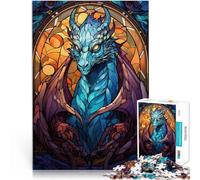 Rompecabezas para Adultos de 2000 Piezas Dragón de vitral Juguete Educativo Intelectual descompresor decoración de Pared 70x100cm