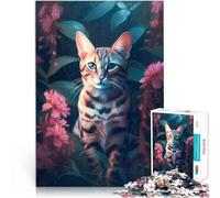 Rompecabezas para Adultos de 2000 Piezas El sobrenaturalismo del Gato de Bengala Difícil Difícil Gran Regalo para Juegos 70x100cm