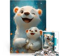 Rompecabezas para Adultos de 2000 Piezas Familia Feliz de Osos Polares Juego Intelectual Cada Pieza es única: un desafiante y Divertido Juego Familiar 70x100cm