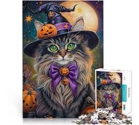 Rompecabezas para Adultos de 2000 Piezas Gato de Halloween Juegos educativos Decoración del hogar Regalo de Obra de Arte 70x100cm