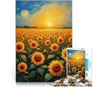 Rompecabezas para Adultos de 2000 Piezas Girasoles bajo un Cielo arremolinado Juego de Preguntas Regalo de cumpleaños, Regalos 70x100cm