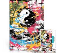 Rompecabezas para Adultos de 2000 Piezas Grafiti Abstracto Yin Yang Corte de precisión Cada Pieza es única: un desafiante y Divertido Juego Familiar 70x100cm