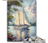 Rompecabezas para Adultos de 2000 Piezas, Gran velero en el río, Juguete Educativo para aliviar el estrés, Regalo para Amigos y Familiares, 70x100cm