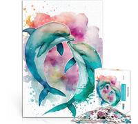 Rompecabezas para Adultos de 2000 Piezas Historia de Amor de una Pareja de Delfines Alivio del estrés Decoración 70x100cm