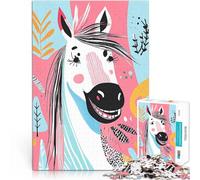 Rompecabezas para Adultos de 2000 Piezas Ilustración de Caballo Sonriente, Arte de Pared Juguetes de Juego Una Obra de Arte 70x100cm