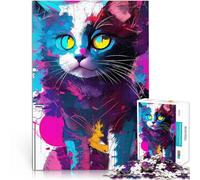 Rompecabezas para Adultos de 2000 Piezas Lindo Gato Abstracto CMYK Rompecabezas Cada Pieza es única: un desafiante y Divertido Juego Familiar 70x100cm