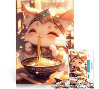 Rompecabezas para Adultos de 2000 Piezas Lindo Gato Blanco Ramen Entrena tu Cerebro y Tus Manos Adecuado para decoración de Escritorio. 70x100cm