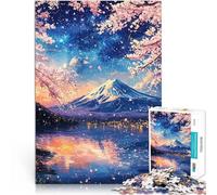 Rompecabezas para Adultos de 2000 Piezas Monte Fuji Sakura de Noche Aprendizaje Educativo con póster a Juego y Hoja de Trivia 70x100cm