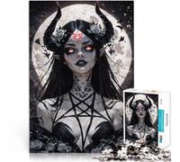 Rompecabezas para Adultos de 2000 Piezas Mujer iluminada por la Luna con fantasía Oscura Montaje de Patrones Regalo Divertido 70x100cm