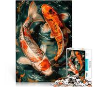 Rompecabezas para Adultos de 2000 Piezas Pareja de Peces koi Hecho de cartón para Mayores de 14 años Decoración de Pared de Juguetes Cumpleaños tamaño:70x100cm