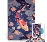 Rompecabezas para Adultos de 2000 Piezas Pez koi Rosa Retro Juguetes para aliviar el estrés Regalos de cumpleaños, Regalos, Arte Mural 70x100cm