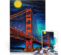 Rompecabezas para Adultos de 2000 Piezas Puente Golden Gate de San Francisco de Noche para divertirse en Familia Regalo Divertido 70x100cm