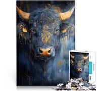 Rompecabezas para Adultos de 2000 Piezas Retrato de Animal de Toro Dorado Juguetes de Juego desafiantes Ideas de Regalos 70x100cm