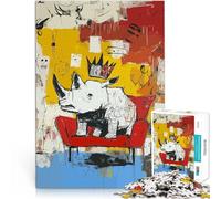 Rompecabezas para Adultos de 2000 Piezas Rey Rinoceronte Blanco en Silla roja Juego desafiante Trato como Regalo para Toda la Familia 70x100cm