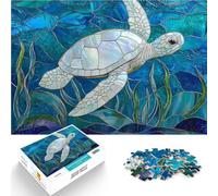 Rompecabezas para Adultos de 2000 Piezas Tortuga Marina en vitral Reducción del estrés Interesante Gran Regalo para Juegos 70x100cm