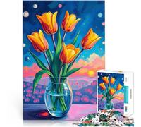 Rompecabezas para Adultos de 2000 Piezas Tulipanes en un jarrón Juguete Educativo para aliviar el estrés Ideas de Regalos 70x100cm