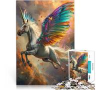 Rompecabezas para Adultos de 2000 Piezas Unicornio Volador con alas Análisis y lógica con Piezas de Formas aleatorias Que se entrelazan Completamente 70x100cm