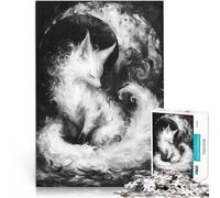 Rompecabezas para Adultos de 2000 Piezas Zorro Blanco bajo la Luna Juegos de relajación Decoración de Pared cumpleaños y Navidad 70x100cm