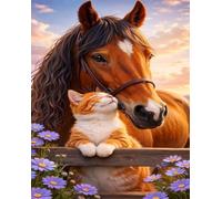 Rompecabezas para Adultos de 300 Piezas | Caballo Gato Margarita | Puzzle Terapéutico de Estimulación Mental y Desconexión Digital, Encaje, Idea de Regalo, 40x28 cm