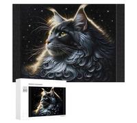 Rompecabezas para adultos de 300 piezas de retrato de gato galáctico para adultos, juego difícil desafío para es ideal como regalo, 300 piezas