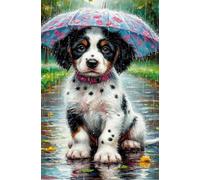 Rompecabezas para Adultos de 50 Piezas | Perro Paraguas | Puzzle Terapéutico de Estimulación Mental y Desconexión Digital, Encaje, Idea de Regalo, 35x25 cm