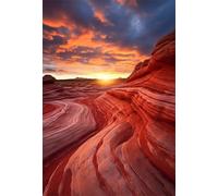 Rompecabezas para Adultos de 50 Piezas | Rocas Amanecer | Puzzle Terapéutico de Estimulación Mental y Desconexión Digital, Encaje, Idea de Regalo, 35x25 cm