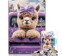 Rompecabezas para Adultos de Alpaca Lavanda, Ayuda al Cerebro a ejercitar, Juguetes adictivos para Cultivar la Paciencia, decoración, 38x26cm